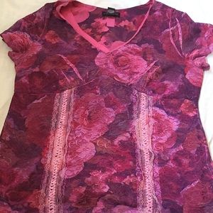 Lane Bryant Pink Rose Top